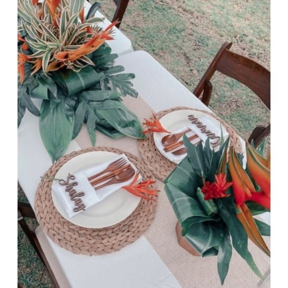 10Pack Large Round Woven Placemats, Water Hyacinth Straw Braided Placemats 12" - Picture 1 of 2